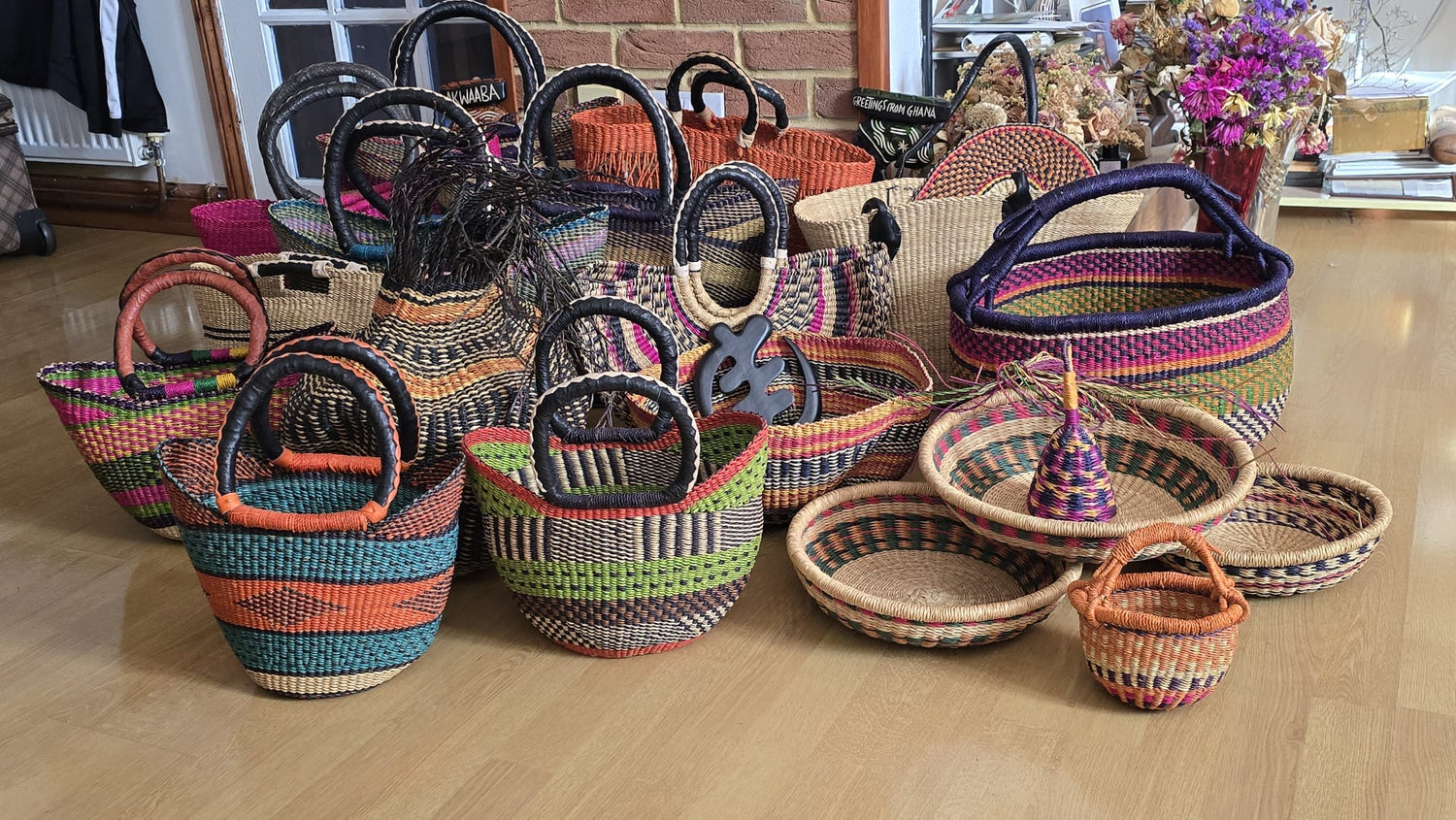 Uniquely hand woven baskets