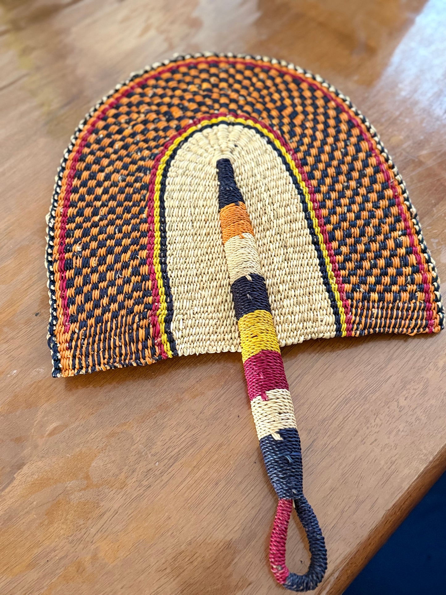 Ghanaian woven hand Bolga fan