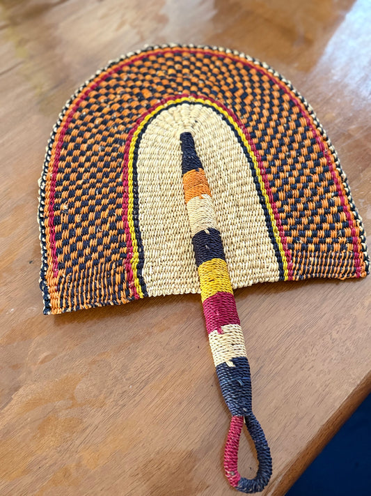 Ghanaian woven hand Bolga fan