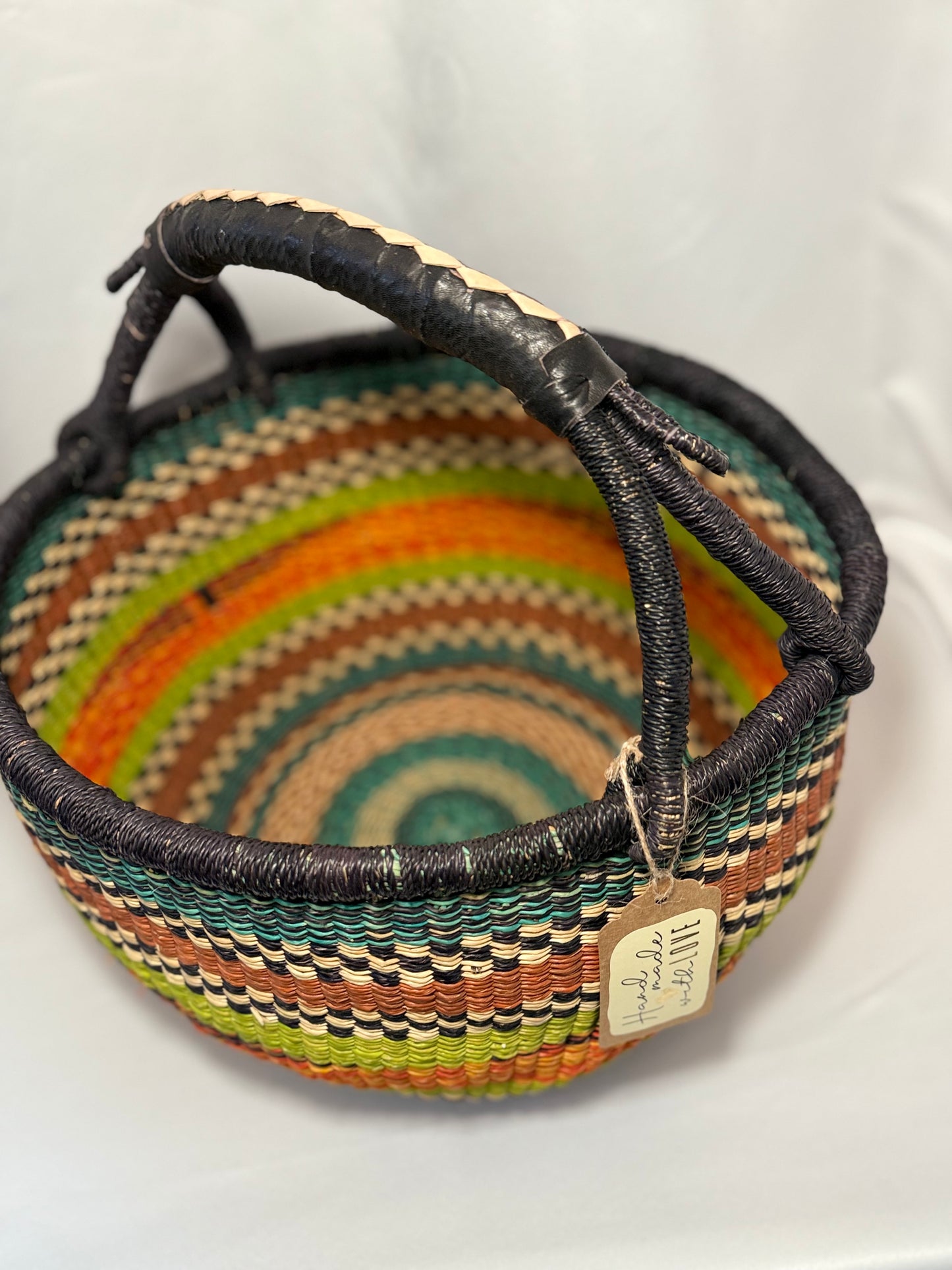 Large African Hand woven round basket