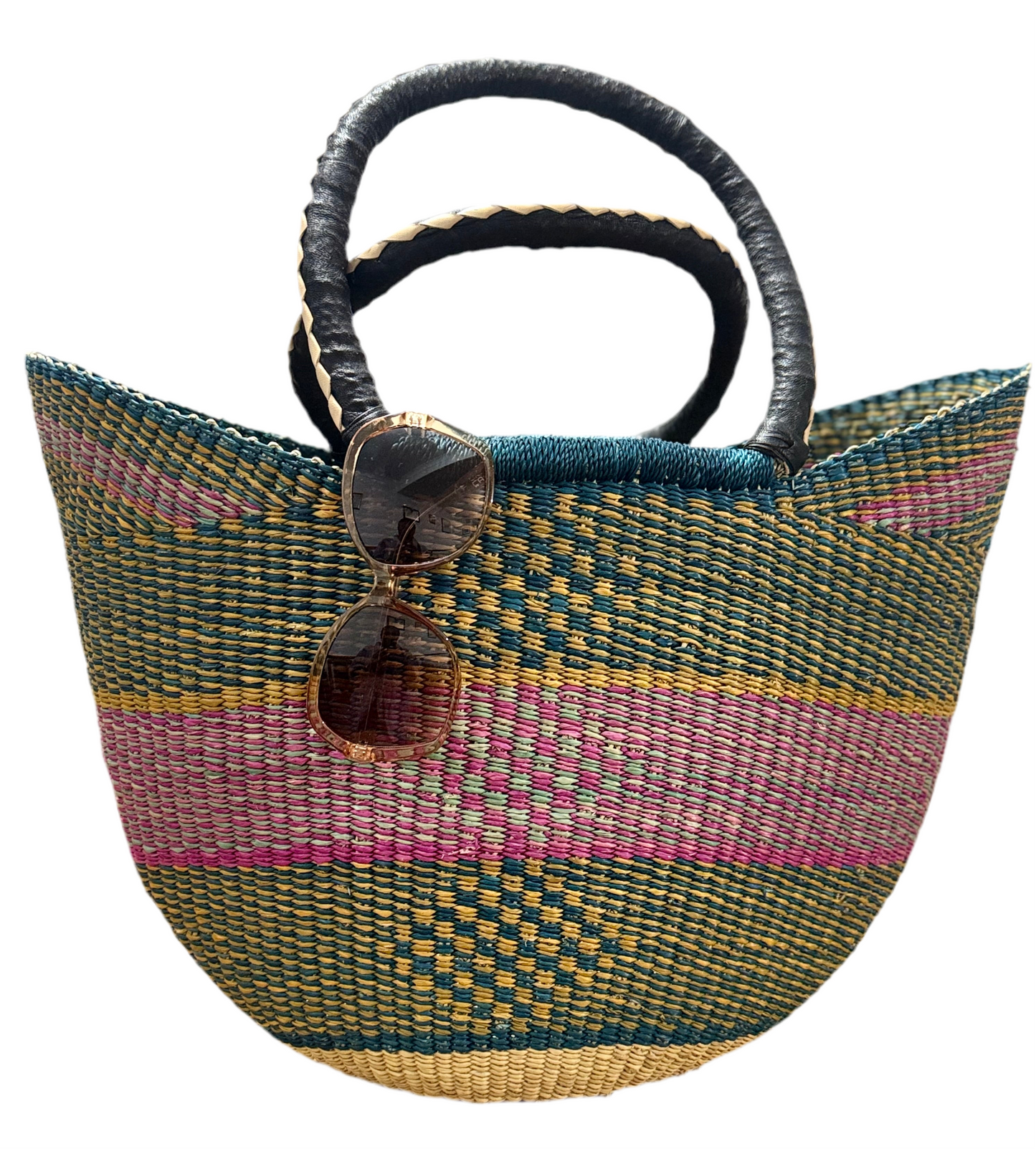 Large U-Shopper Bolga hand woven Basket
