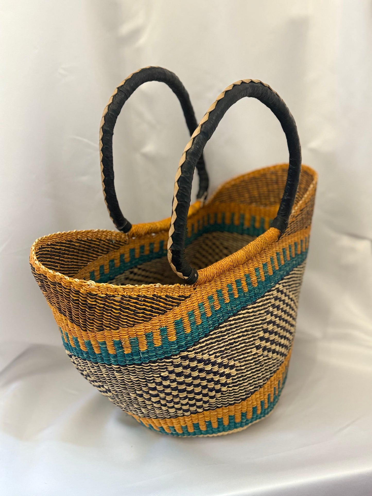 Large U-Shopper Bolga hand woven Basket