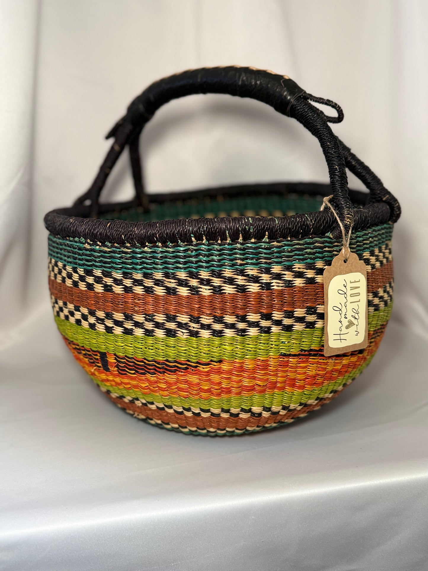 Large African Hand woven round basket